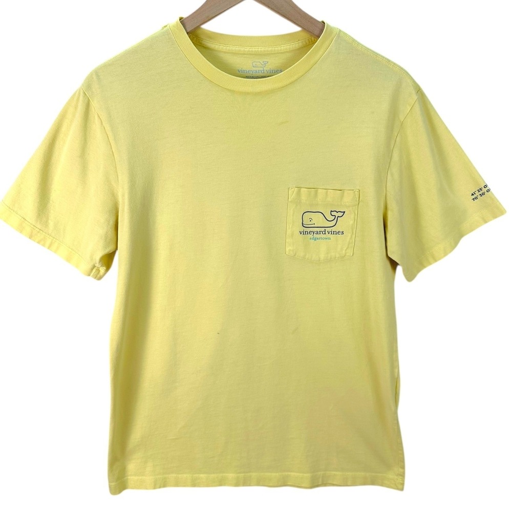 🌸3/$15🌸 Vineyard Vines Edgartown Whale Pocket T Shirt Yellow Short Sleeve Tee XS